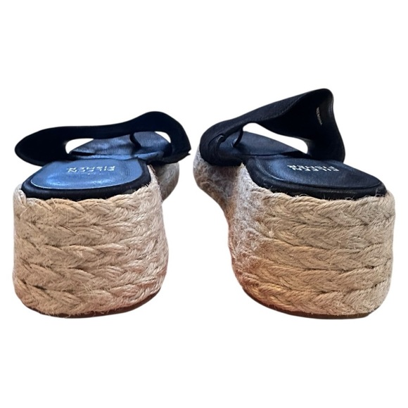 Eileen Fisher Womens Leather Toe Ring Slide On Wedge Sandals Black Size 7 - Picture 5 of 8